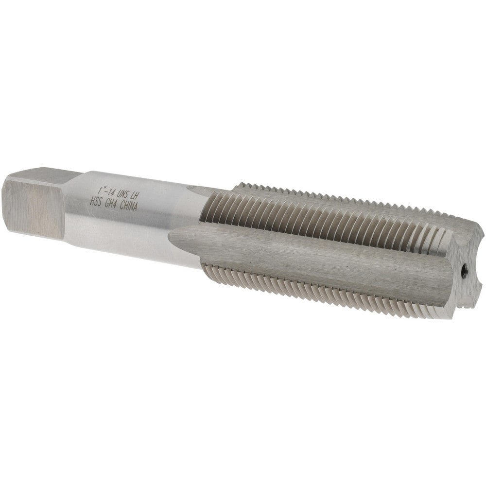 Straight Flute Tap: 1-14 UNS, 4 Flutes, Taper, 3B Class of Fit, High Speed Steel, Bright/Uncoated