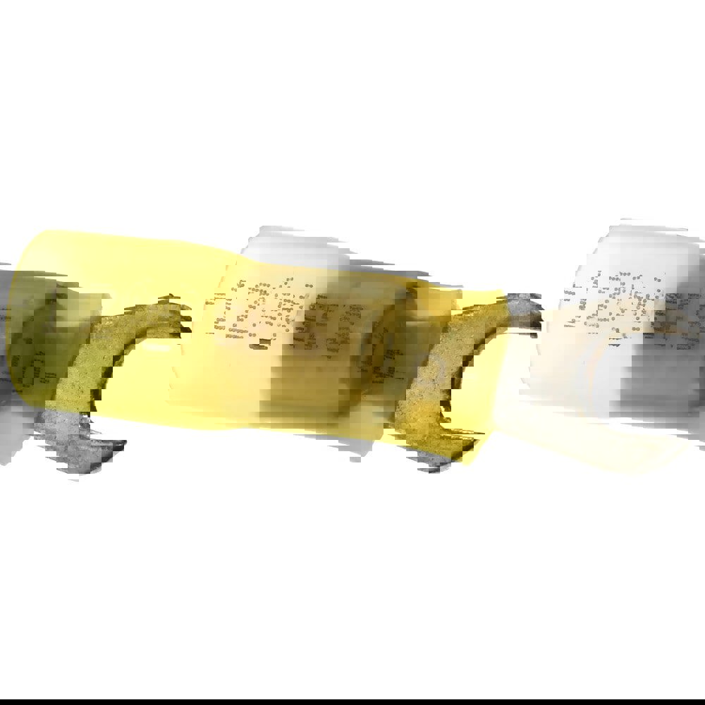 Standard Fork Terminal: Yellow, Polyolefin, Partially Insulated, #10 Stud, Solder