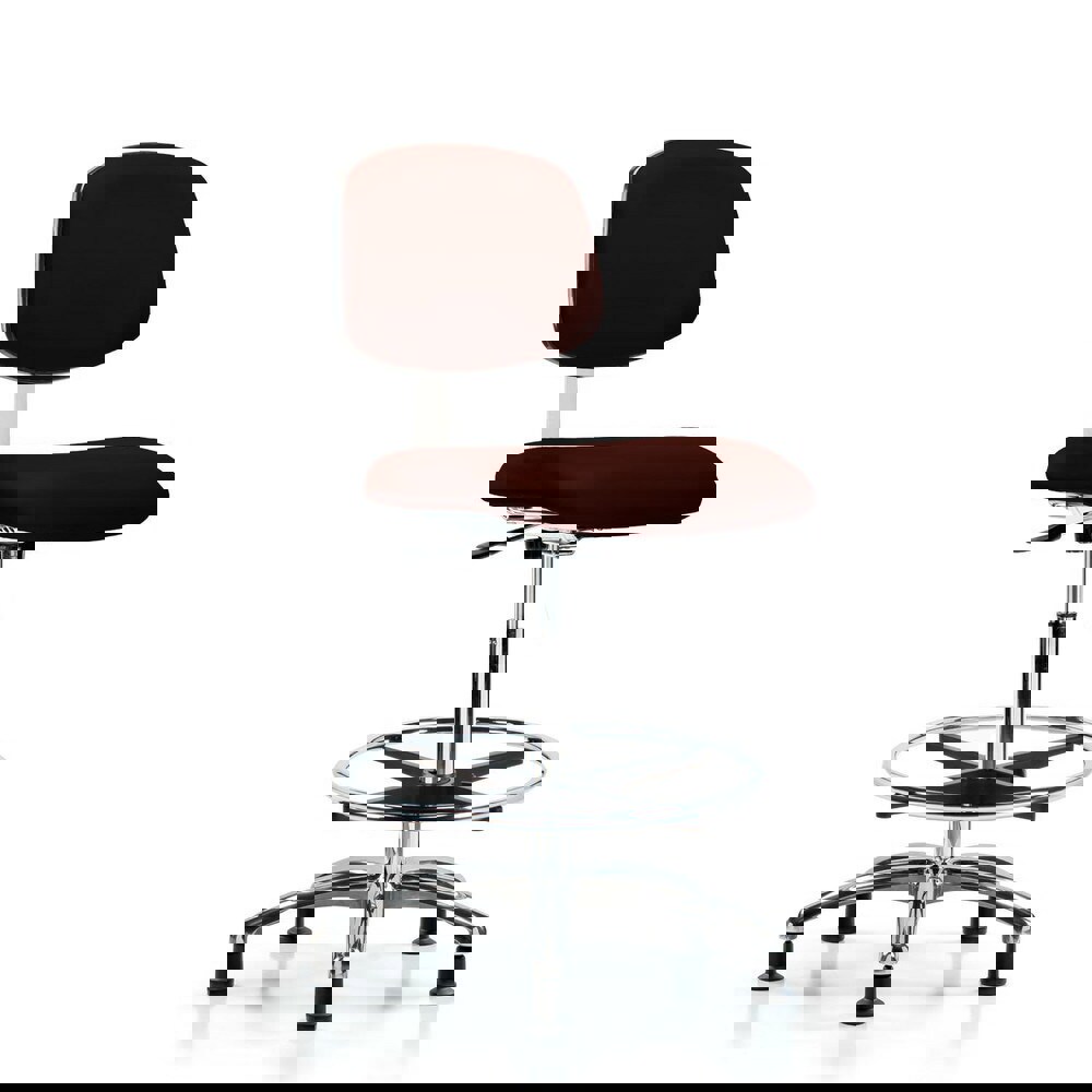 Task Chair: Vinyl, Burgundy