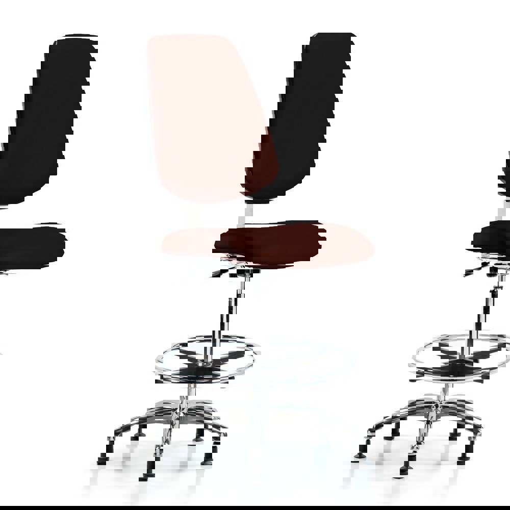 Task Chair: Vinyl, Burgundy