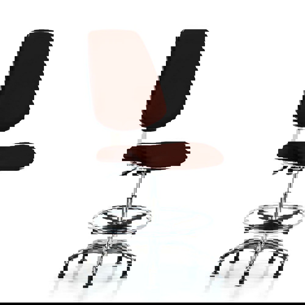 Task Chair: Vinyl, Burgundy