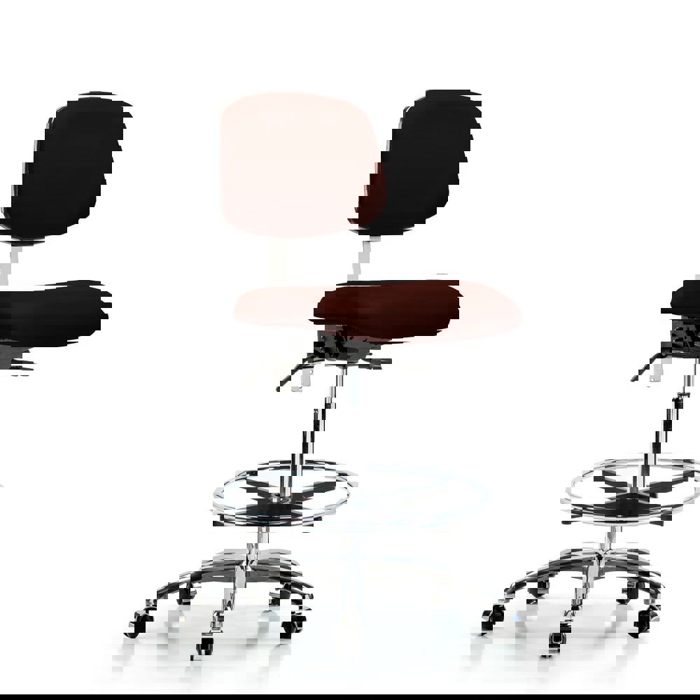 Task Chair: Vinyl, Burgundy