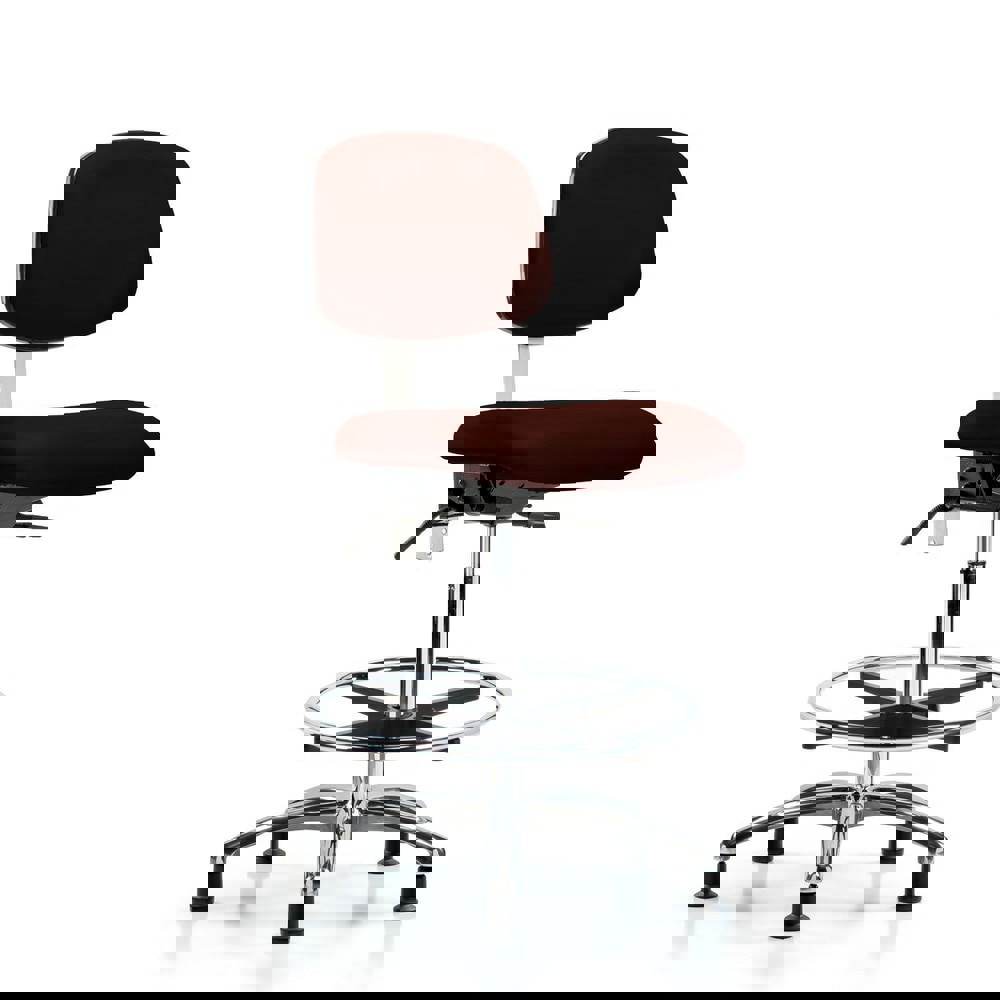 Task Chair: Vinyl, Burgundy