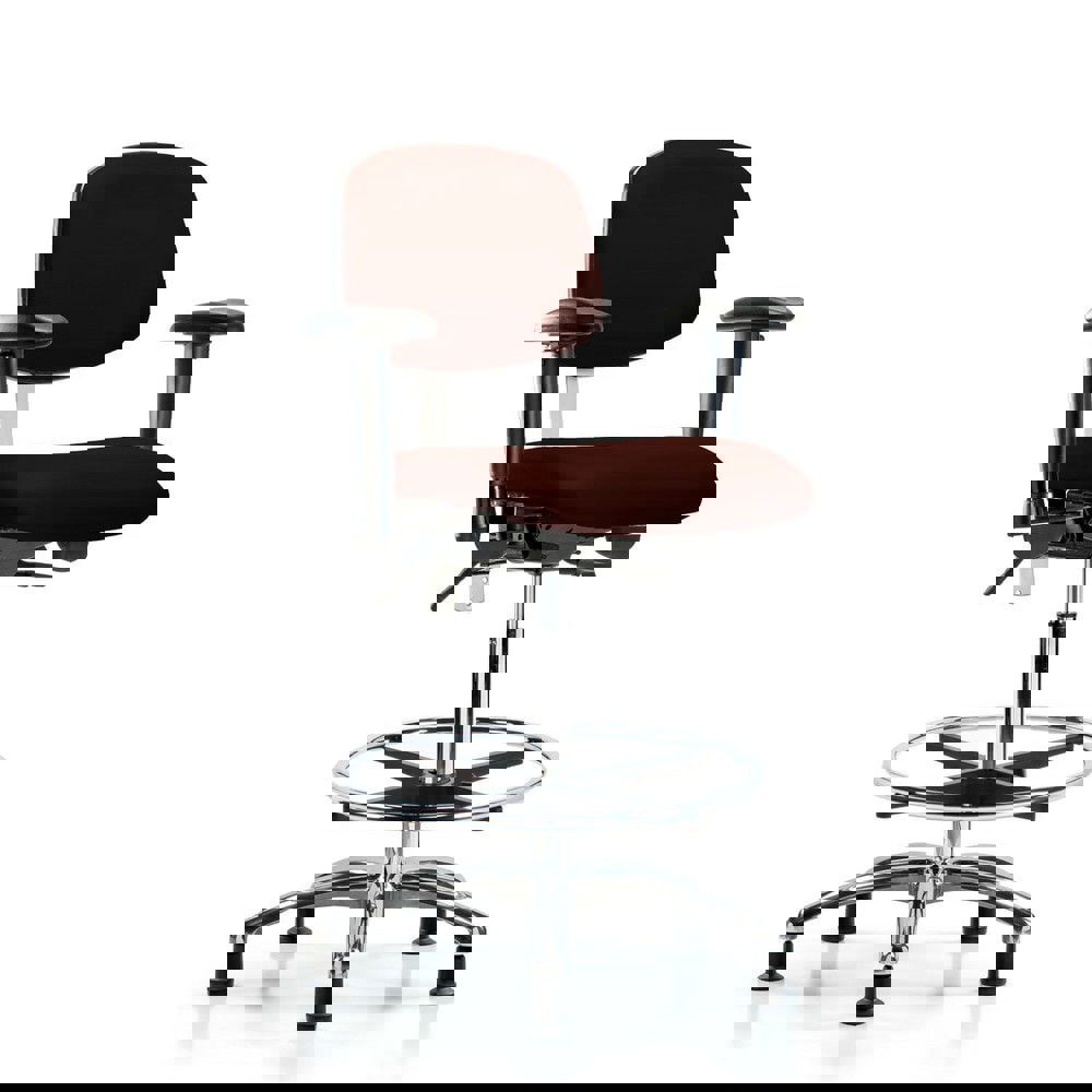 Task Chair: Vinyl, Burgundy