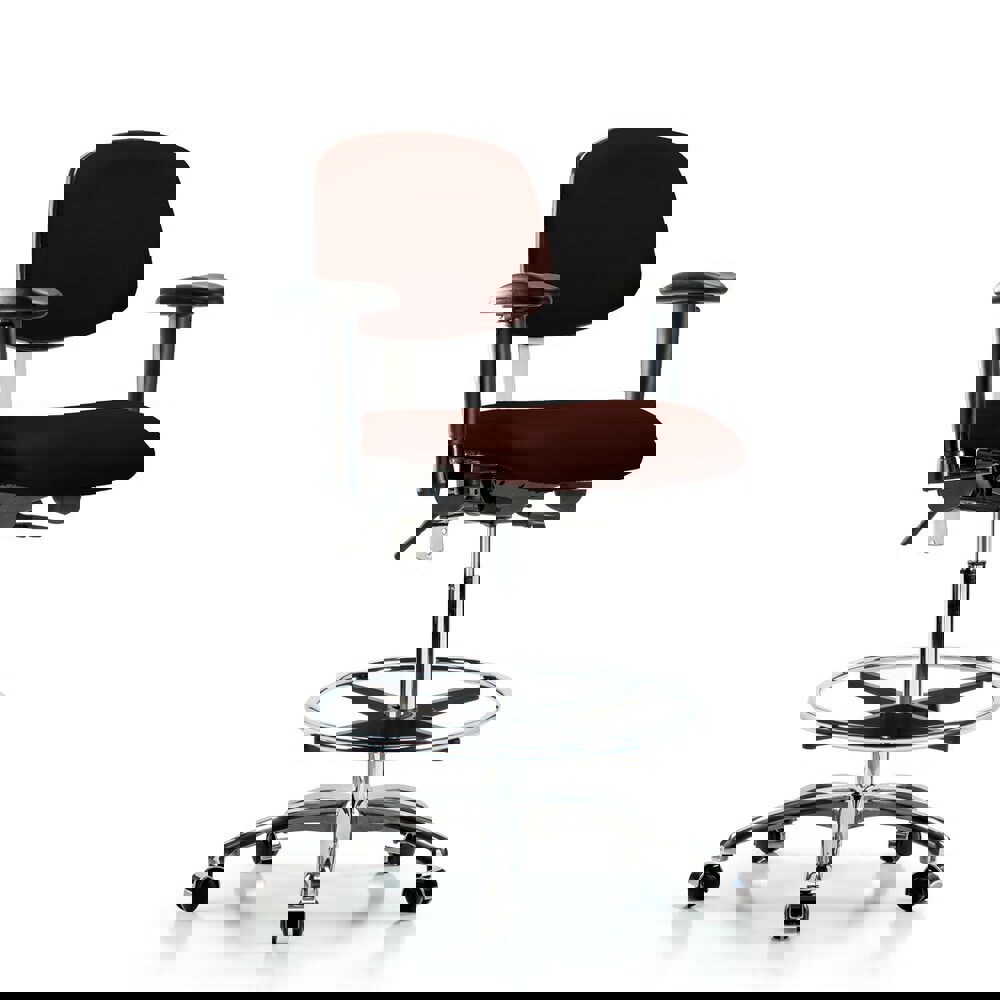 Task Chair: Vinyl, Burgundy