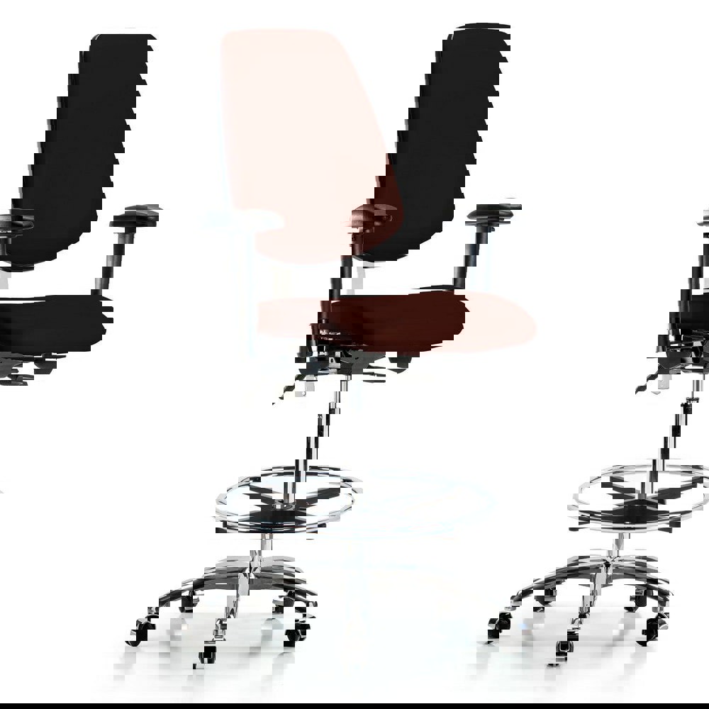 Task Chair: Vinyl, Burgundy