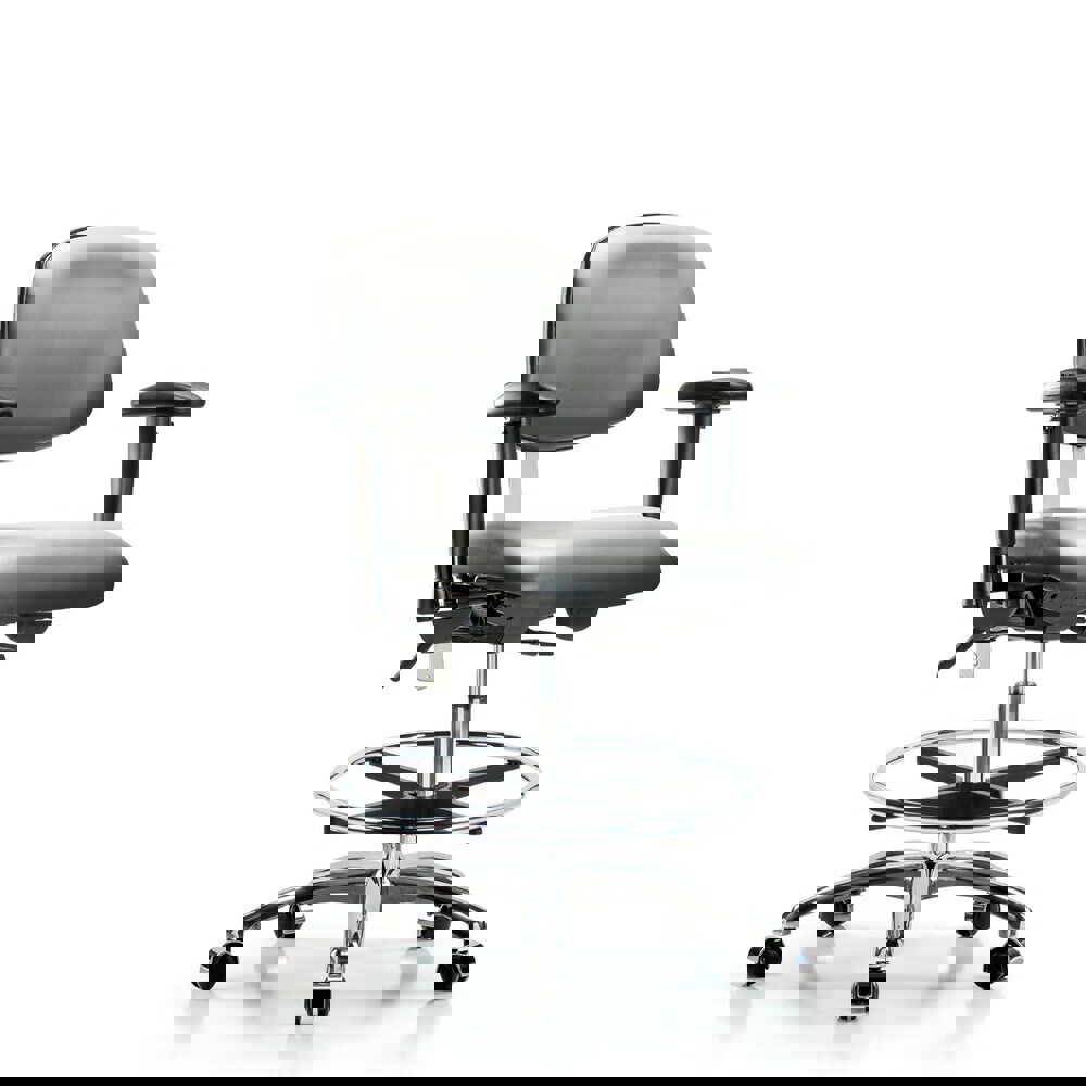 Task Chair: Vinyl, Sterling