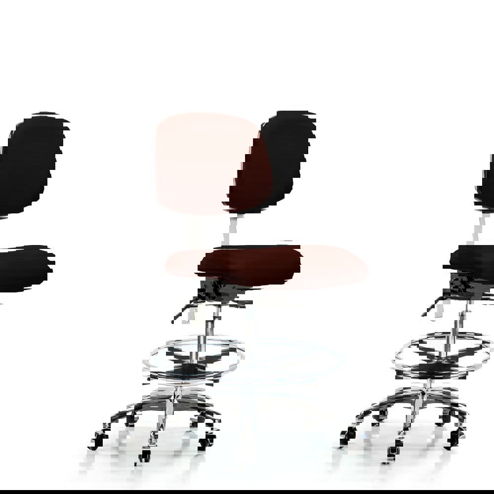 Task Chair: Vinyl, Burgundy