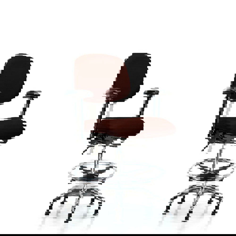 Task Chair: Vinyl, Burgundy