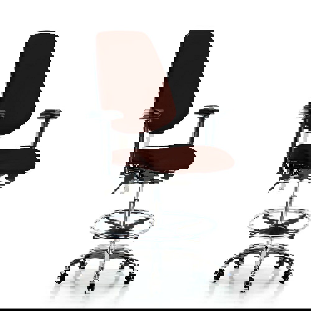 Task Chair: Vinyl, Burgundy