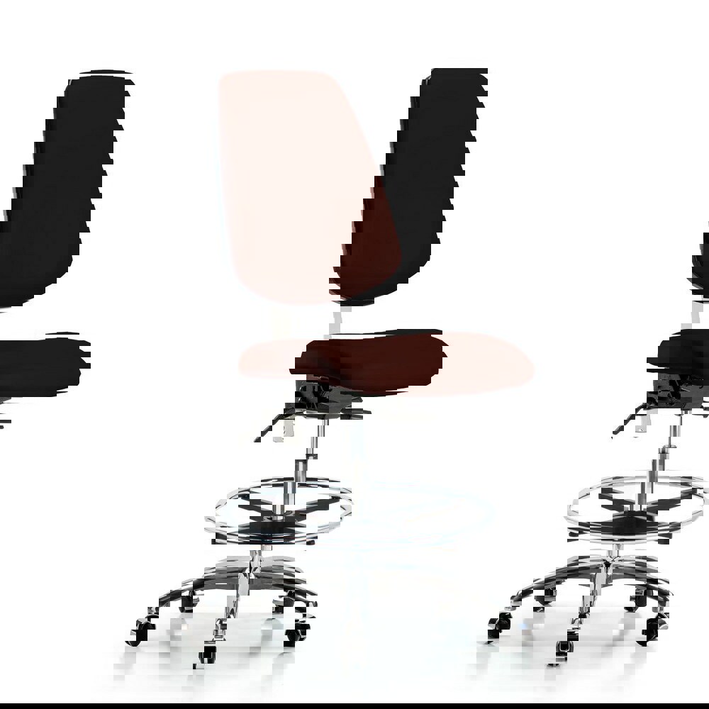 Task Chair: Vinyl, Burgundy