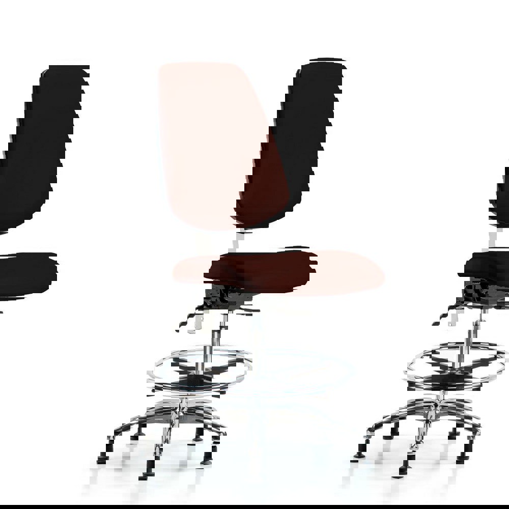 Task Chair: Vinyl, Burgundy