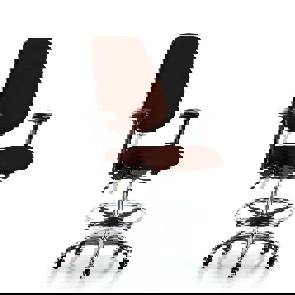 Task Chair: Vinyl, Burgundy