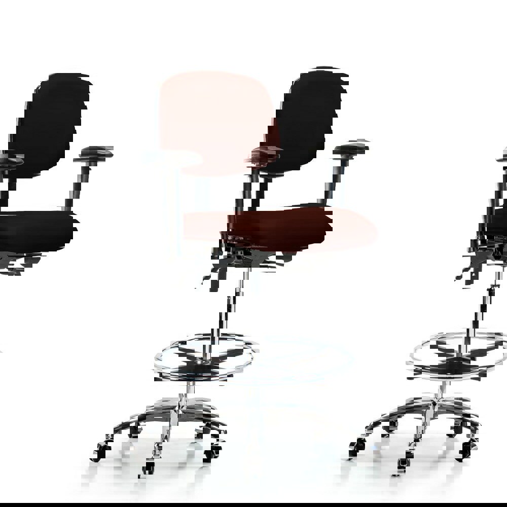 Task Chair: Vinyl, Burgundy