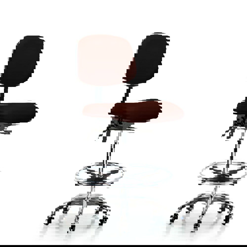 Task Chair: Vinyl, Burgundy