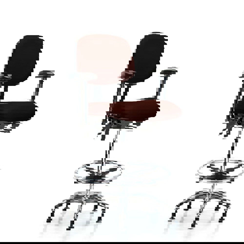 Task Chair: Vinyl, Burgundy