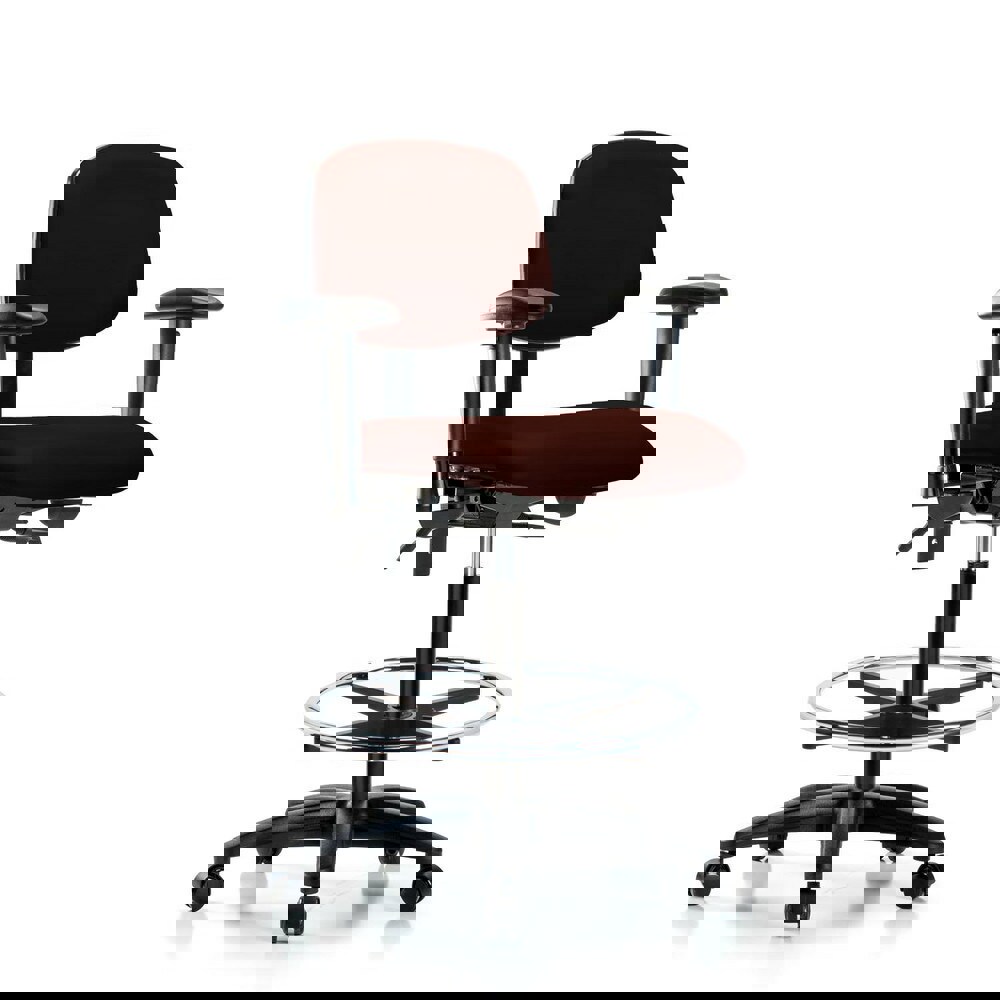 Task Chair: Vinyl, Burgundy