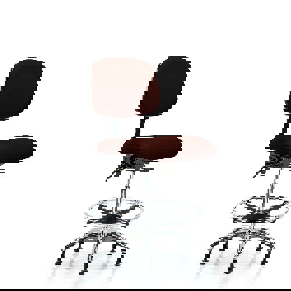 Task Chair: Vinyl, Burgundy