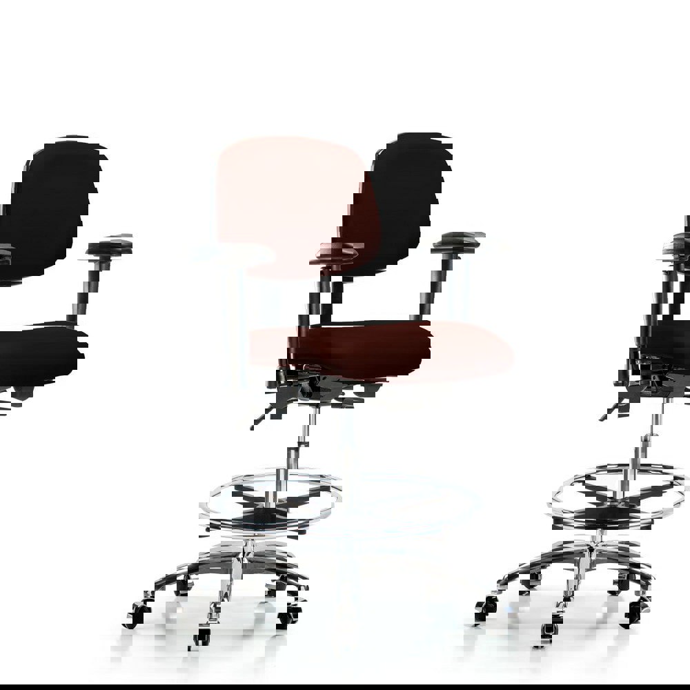 Task Chair: Vinyl, Burgundy