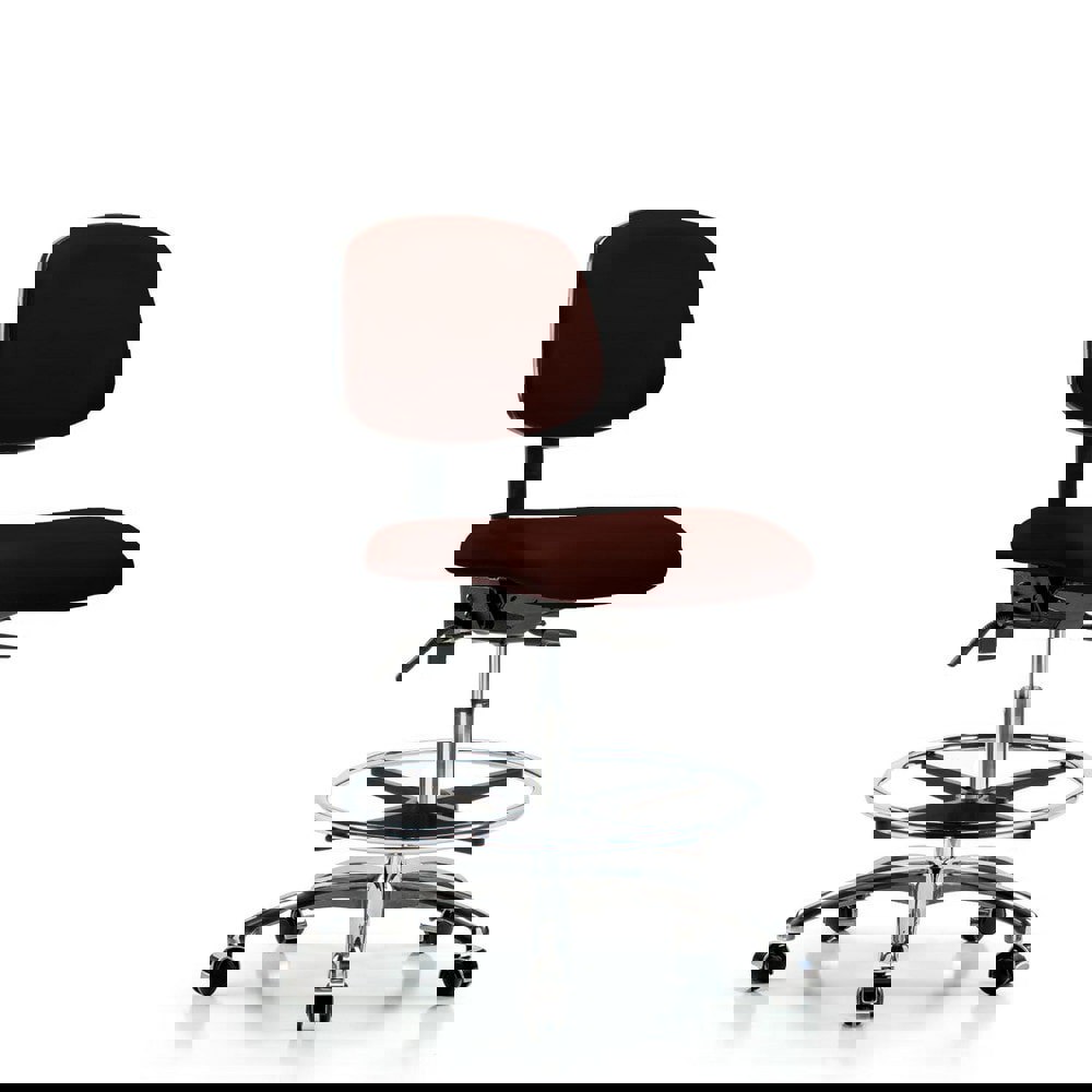 Task Chair: Vinyl, Burgundy