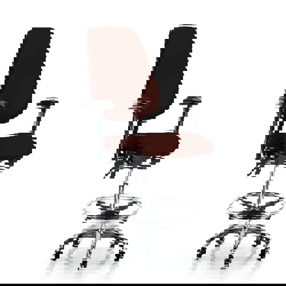 Task Chair: Vinyl, Burgundy