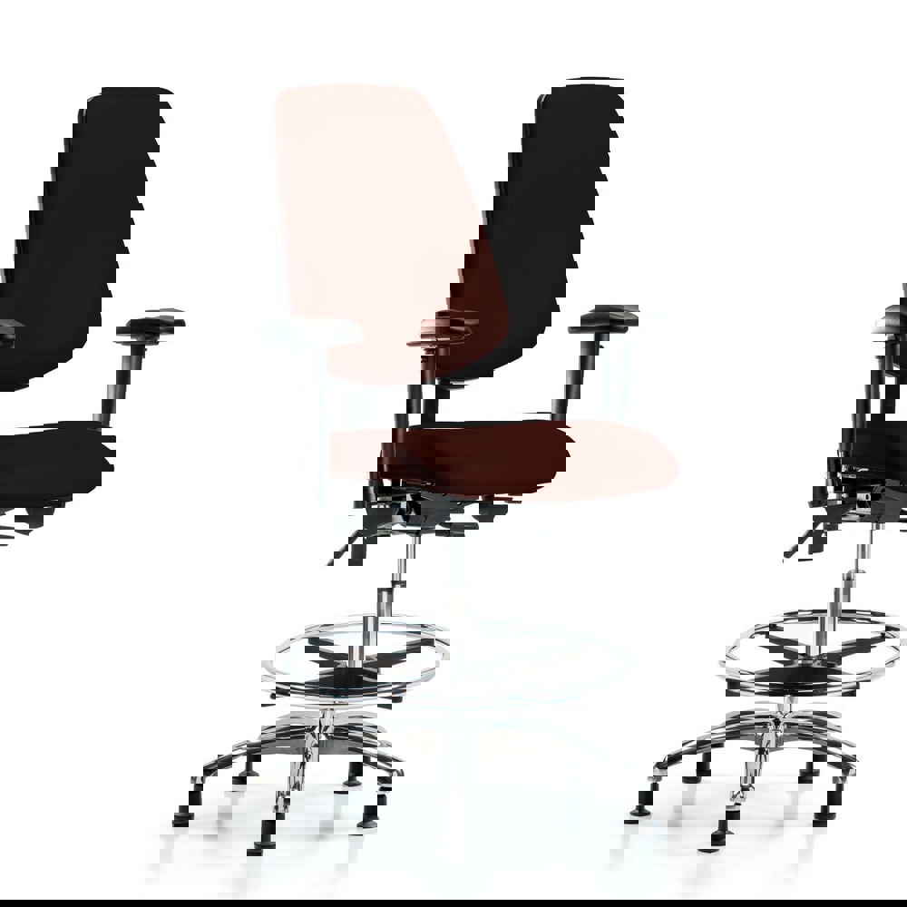 Task Chair: Vinyl, Burgundy