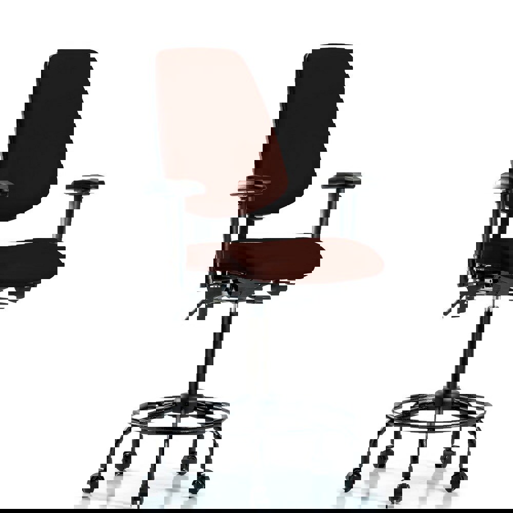 Task Chair: Vinyl, Burgundy