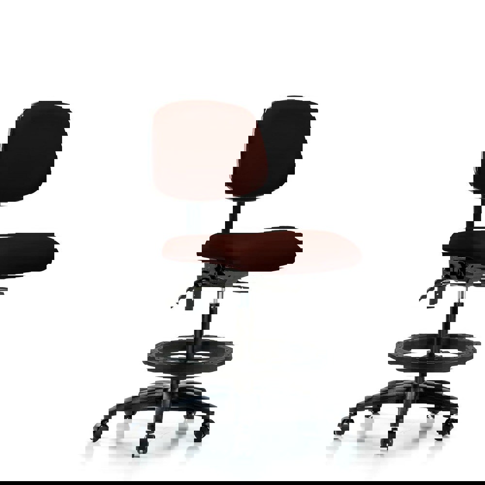 Task Chair: Vinyl, Burgundy