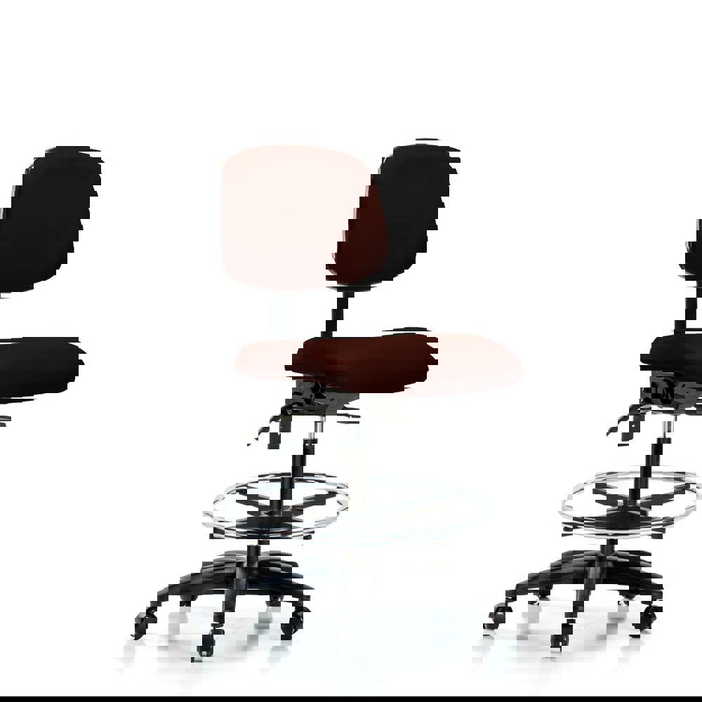 Task Chair: Vinyl, Burgundy