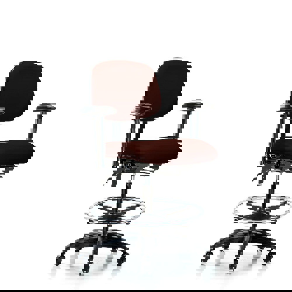 Task Chair: Vinyl, Burgundy