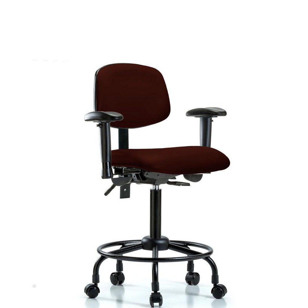 Task Chair: Vinyl, Burgundy