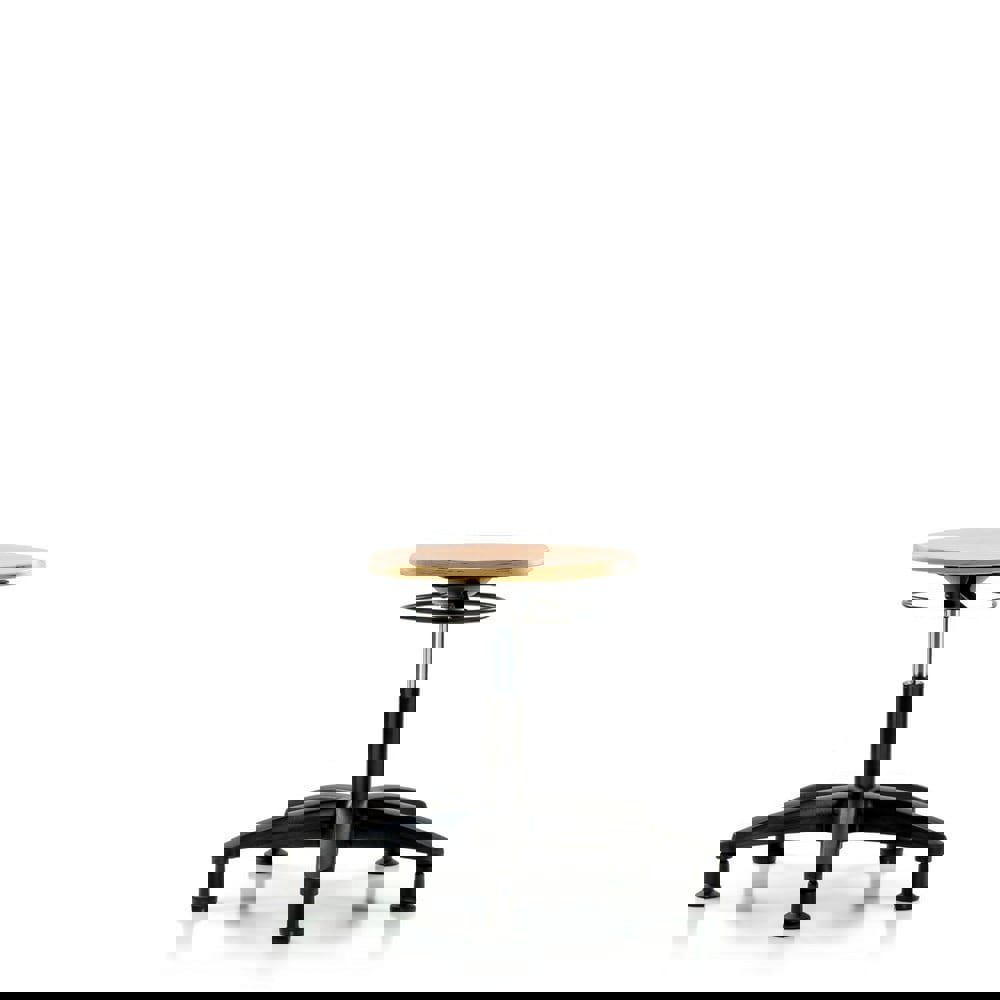 Adjustable Height Swivel Stool: Wood, 25