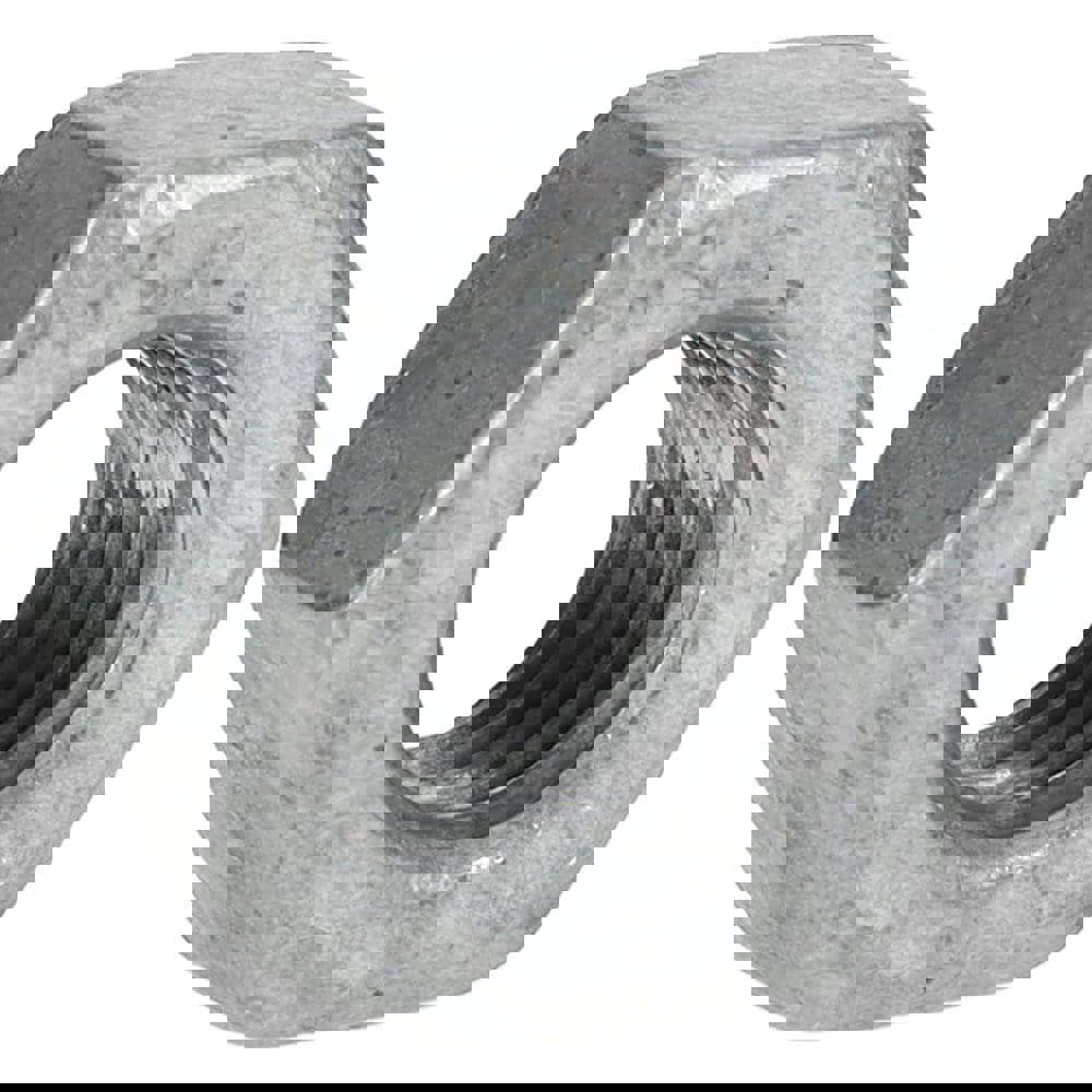 Heavy Hex Nut: 1/2-13, Grade A194 Grade 2H Steel, Galvanized Finish