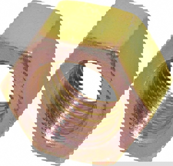 Hex Nut: 1-8, Grade 8 Steel, Yellow Zinc Dichromate Finish
