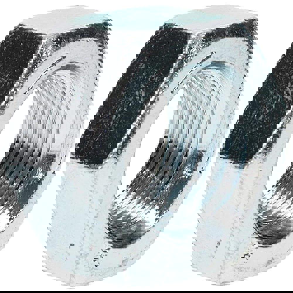 Hex Nut: 7/8-9, Grade 5 Steel, Zinc-Plated