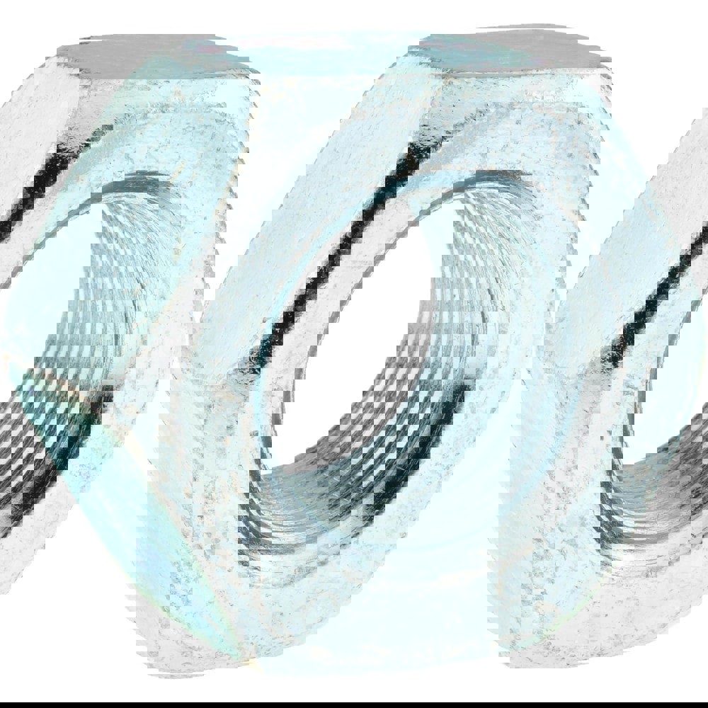 Heavy Hex Nut: 1-1/4-7, Grade 2 Steel, Zinc Finish