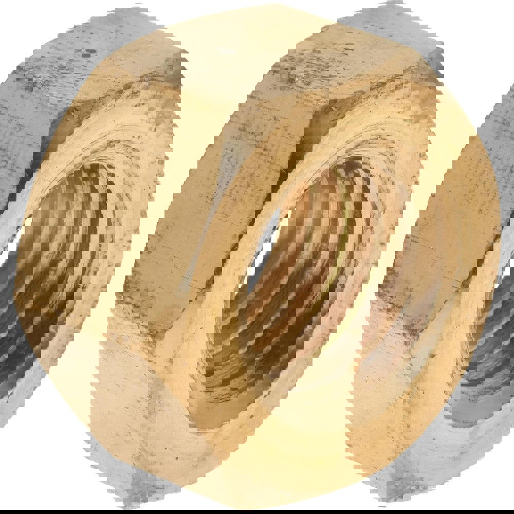 Hex Nut: 3/8-16, Brass, Uncoated