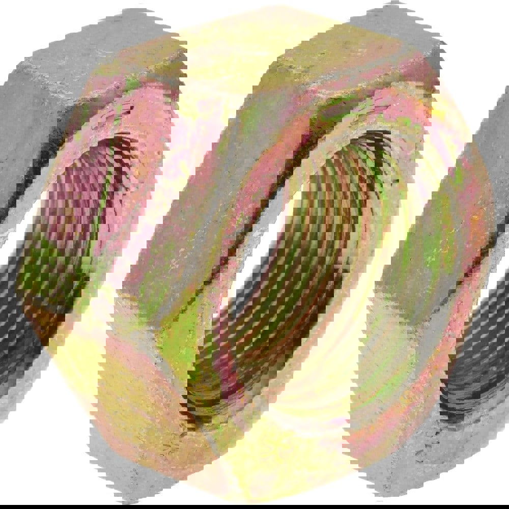 Hex Nut: 1/2-20, Grade 8 Steel, Zinc Yellow Dichromate Finish