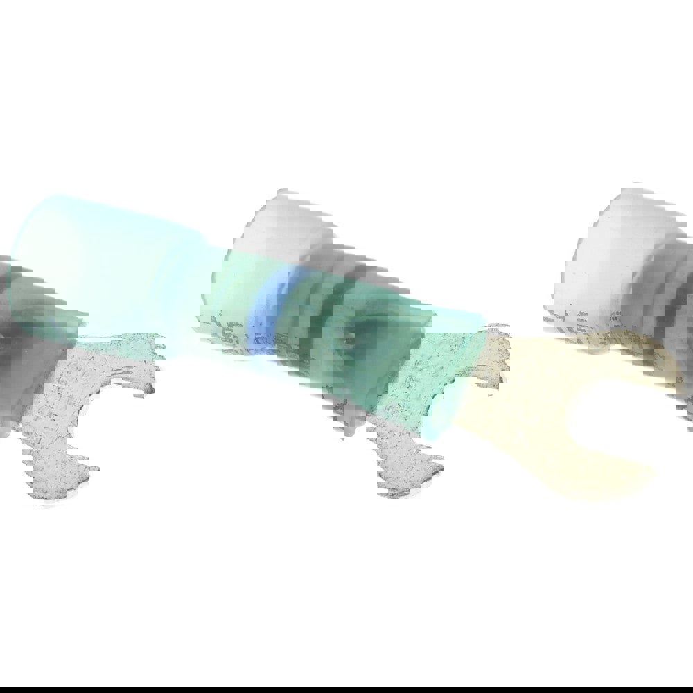 Standard Fork Terminal: Blue, Polyolefin, Partially Insulated, #6 Stud