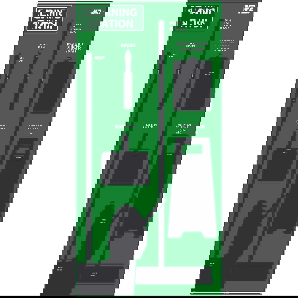 Peg Boards; Board Type: Shadow Board ; Material: Aluminum ; Color: Black; Green