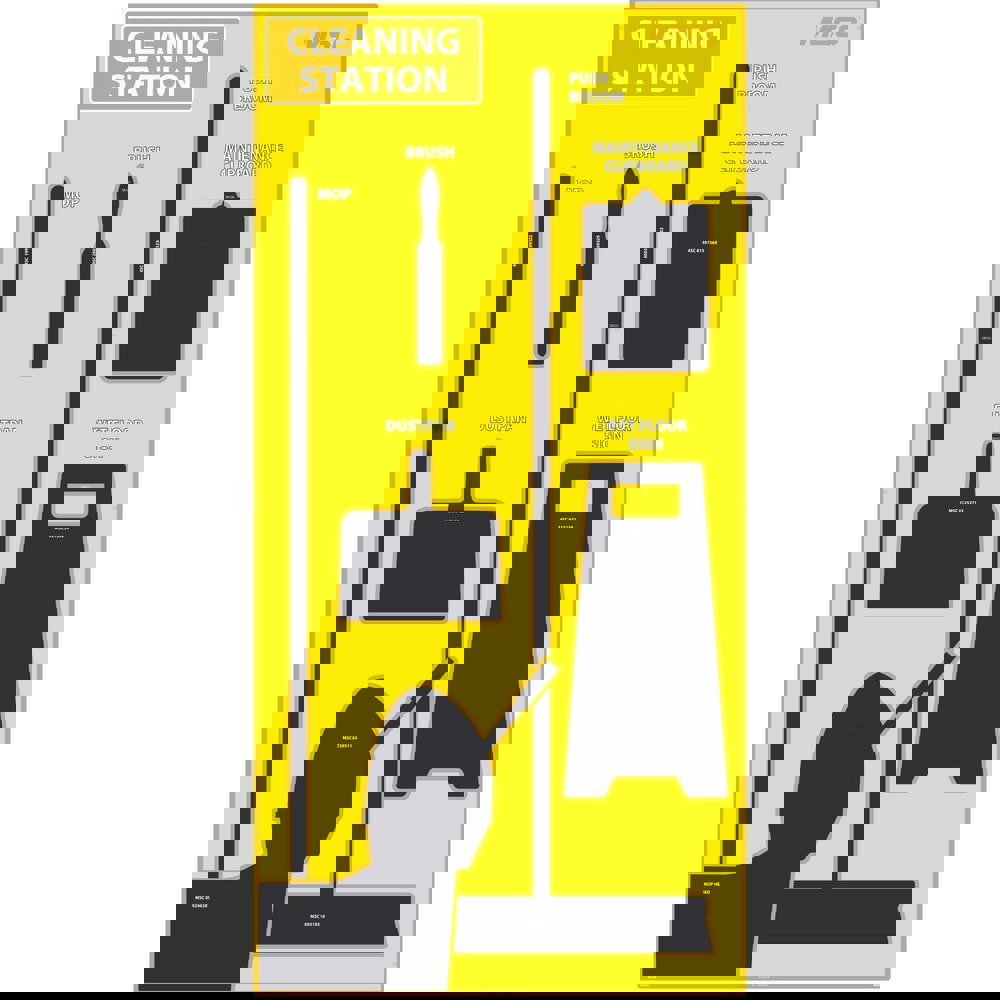 Peg Boards; Board Type: Shadow Board ; Material: Aluminum ; Color: Black; Yellow