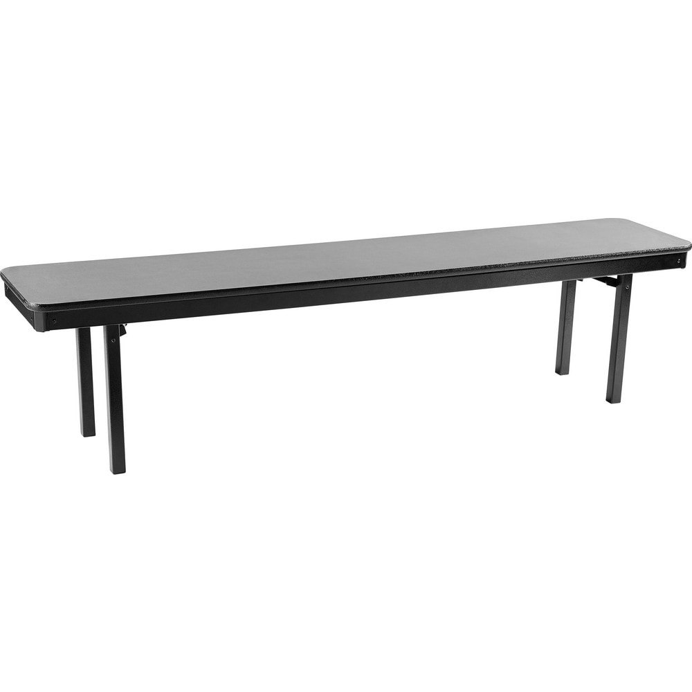 Benches; Bench Type: Bench Seat ; Leg Material: Steel ; Material: Wood ; Seat Color: Gray ; Leg Color: Black ; Leg Finish: Powder Coated