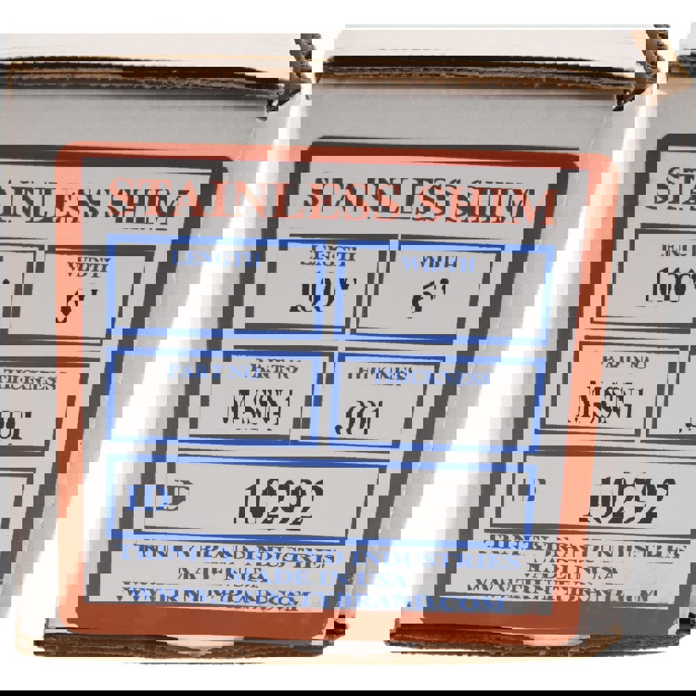 Shim Stock: 0.001'' Thick, 100'' Long, 6