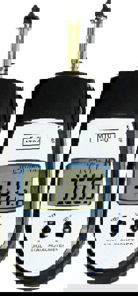 Tachometers; Type: Contact; Tachometer Type: Contact; Minimum Measurement (RPM): 1.00 RPM; 1.00; Maximum Measurement (RPM): 25000.00; 25000.00 RPM; Meter Length (Decimal Inch): 4.8300; Meter Width (Decimal Inch): 2.5200; Batteries Included: Yes; Meter Thi