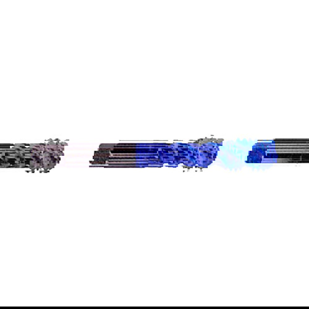 Spiral Flute Tap: M12x1.75 Metric Coarse, 3 Flutes, Modified Bottoming, 6H Class of Fit, High Speed Steel, TIN Coated