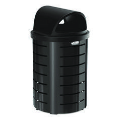 Trash Cans & Recycling Containers; Type: Outdoor ; Container Capacity: 35 ; Container Shape: Round ; Lid Type: Dome ; Container Material: Steel ; Color: Black