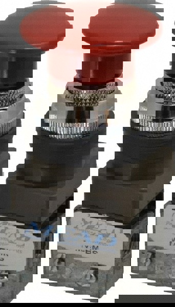 Manually Operated Valve: 3-Way & 2-Position Detent, Emergency Stop Push Button Red Actuated