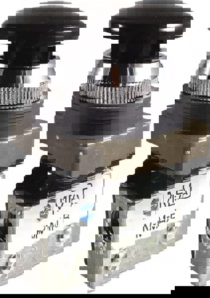 Mechanically Operated Valve: 3-Way Pilot, Mushroom Head Actuator, 1/8