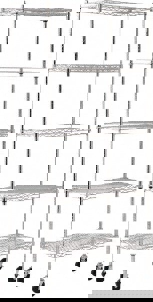 Wire Shelving: 500 lb Shelf Capacity, 5 Shelves