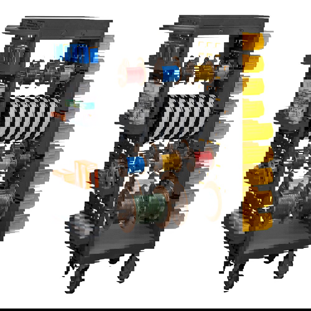 Wire Spool Utility Cart: Steel, Gray